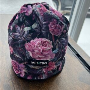 Floral Pink and Purple Beanie
